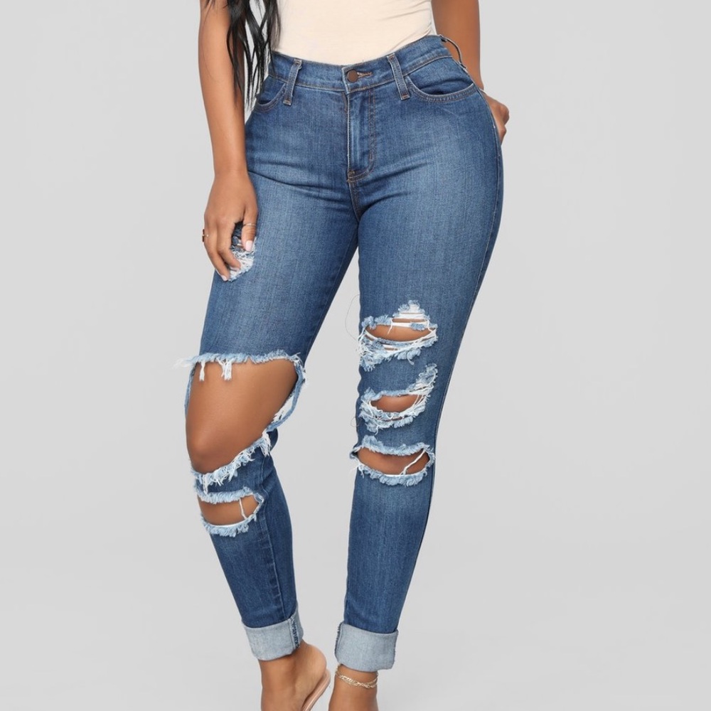 Beach Bum Fashion Nova Jeans Medium Blue (size 5)